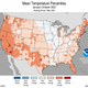 Higher-than-average temperatures for the U.S. from January to October.